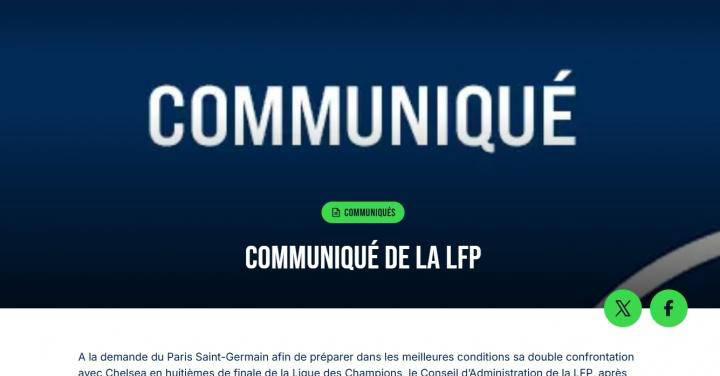 法甲官方宣布争冠大战延期 大巴黎欧冠优先致两队仅差1分悬念加剧